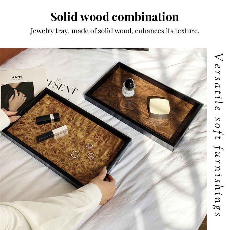 Vintage Volcanic Pattern Hotel Luxury Tea Tray: High-End Living Room Storage & Desktop Organizer - SkyeDragon Gifts