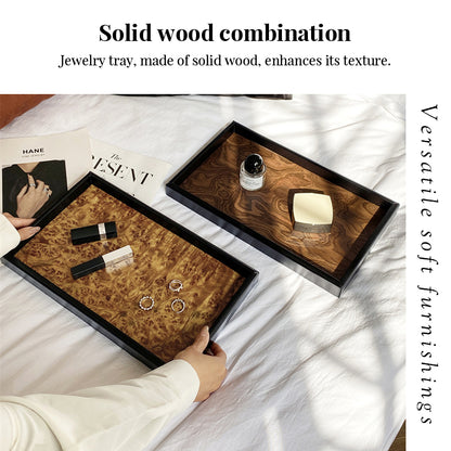 Vintage Volcanic Pattern Hotel Luxury Tea Tray: High-End Living Room Storage & Desktop Organizer - SkyeDragon Gifts