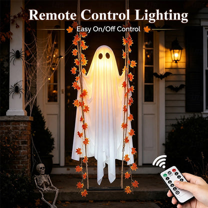 LED Halloween Hanging Ghost Decoration With Remote Control And 8 Lighting Modes