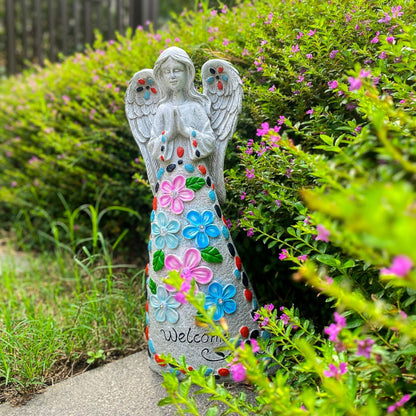 Flower Fairy Outdoor Solar Angel Statue Resin Lamp