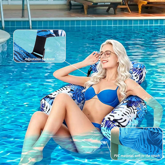 Heavy-Duty Inflatable Pool Hammock Chair, Foldable Floating Water Lounge Bed & Recliner for Adults - SkyeDragon Gifts