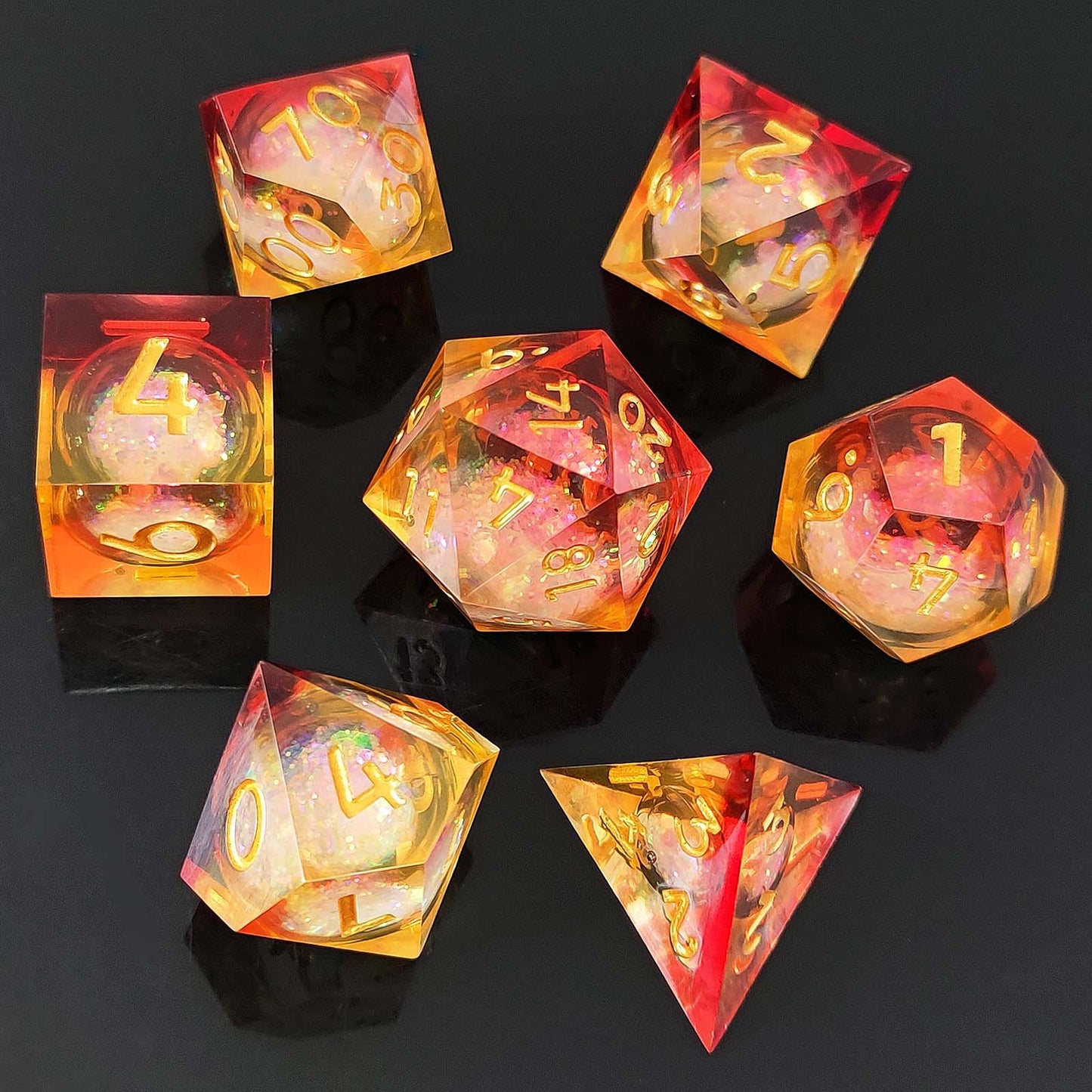 Resin Sand Flow Dice Liquid Core DND DungeonsDragons TRPG Board Game Dice Set Roleplaying Cthulhu - SkyeDragon Gifts