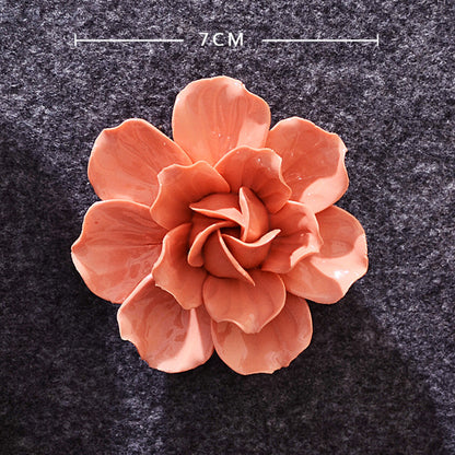 Ceramic 3D Wall Flowers - Hand-Painted Peony, Rose & Camellia Wall Decor for Wedding & Gift - SkyeDragon Gifts