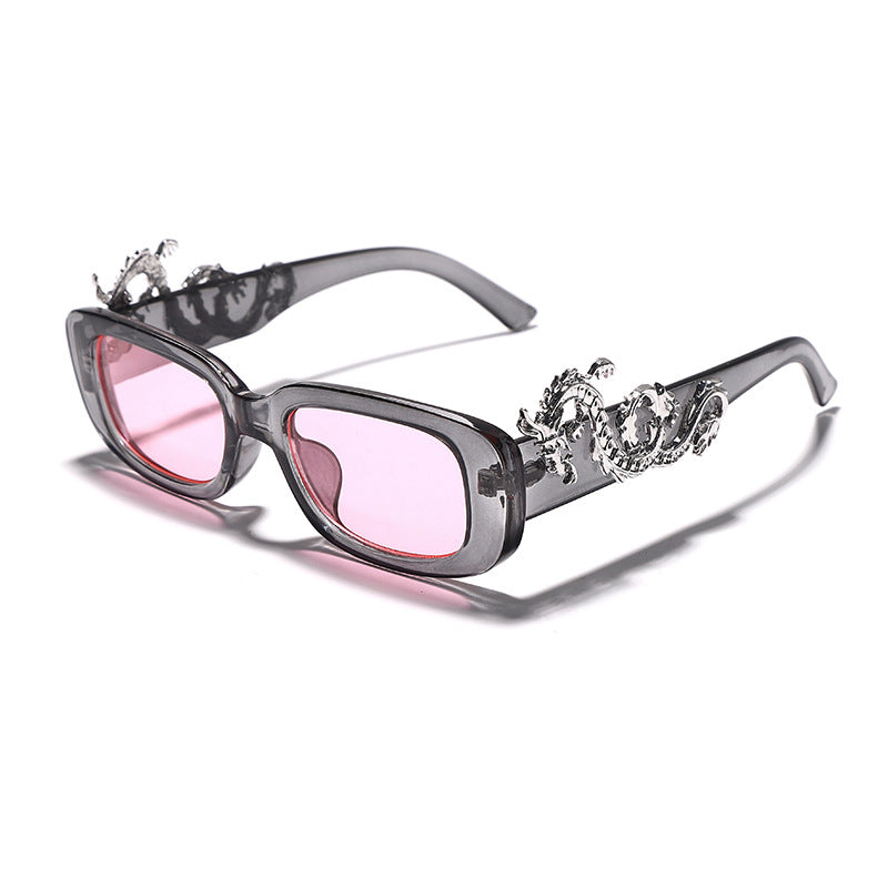 Fashion Small Frame Oval Handmade Diamond Pair Of Dragon Sunglasses Retro Personality Trend Punk Style Glasses And Sunglasses - SkyeDragon Gifts