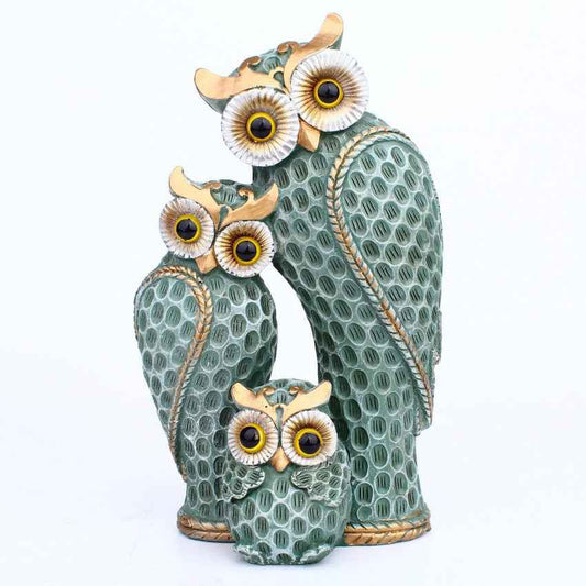 Modern minimalist three family owl animal light luxury decorations, home decor, living room, desk crafts