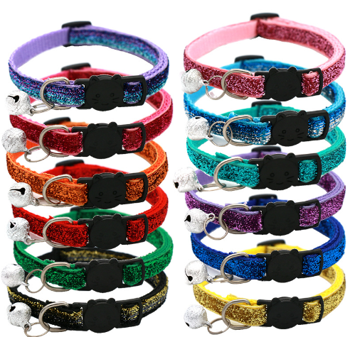 Adjustable Colorful Cat Collar with Bell for Pets - SkyeDragon Gifts