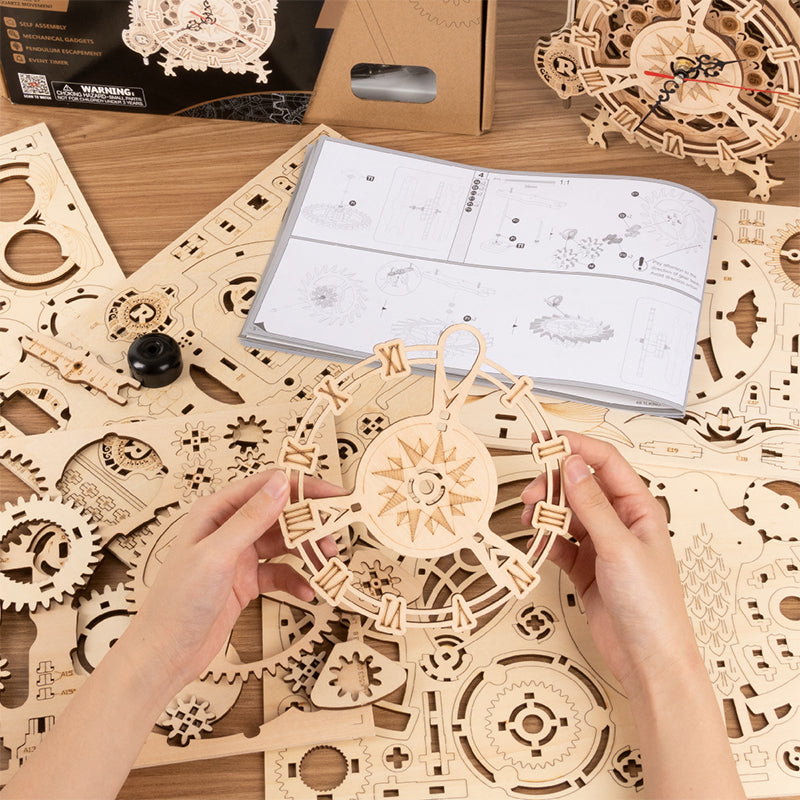 DIY Wooden Mechanical Owl Clock Model for Home Decor - SkyeDragon Gifts
