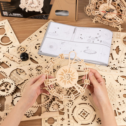 DIY Wooden Mechanical Owl Clock Model for Home Decor - SkyeDragon Gifts