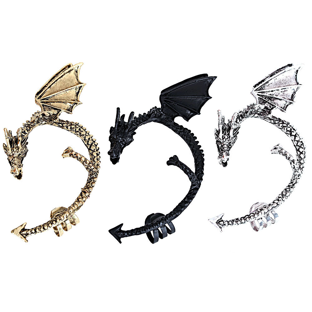 Creative Earrings Fashion Hipster Retro Dragon Earrings Ear Clips Without Pierced Earrings - SkyeDragon Gifts