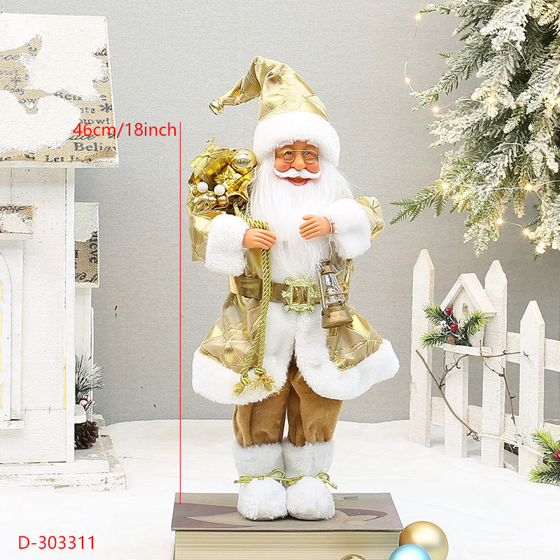18 Inch Standing Santa Claus Doll With Snow Boots And Backpack Christmas Decor