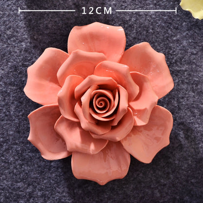 Ceramic 3D Wall Flowers - Hand-Painted Peony, Rose & Camellia Wall Decor for Wedding & Gift - SkyeDragon Gifts
