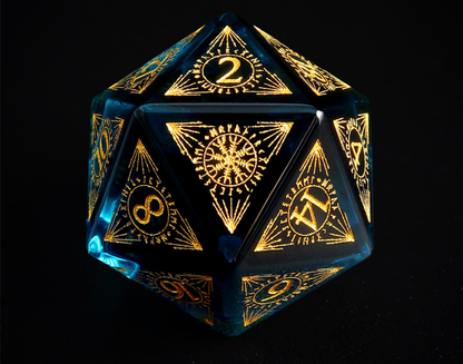 Xipeng K9 Crystal Dice 7-Piece Set Color Blue DND RPG Board Game Right-Angle Glass Dice - SkyeDragon Gifts