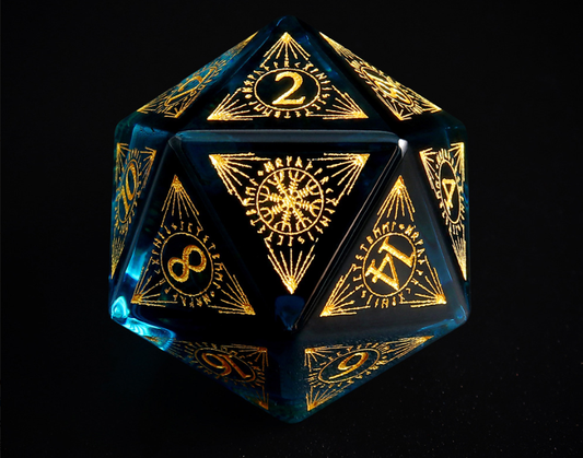 Xipeng K9 Crystal Dice 7-Piece Set Color Blue DND RPG Board Game Right-Angle Glass Dice - SkyeDragon Gifts