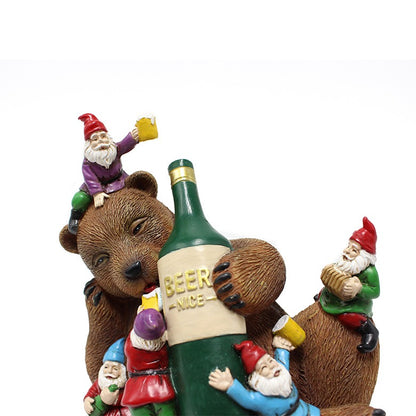 Drunken Bear Resin Figurine Garden Courtyard Decoration 14cm