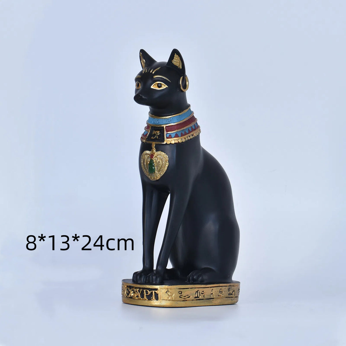 Egyptian Cat God Resin Fortune Cat Statue for Home Entrance Decor