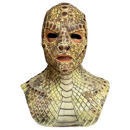 Realistic Basilisk Reptile Mask Full Face Latex Horror Costume for Adults