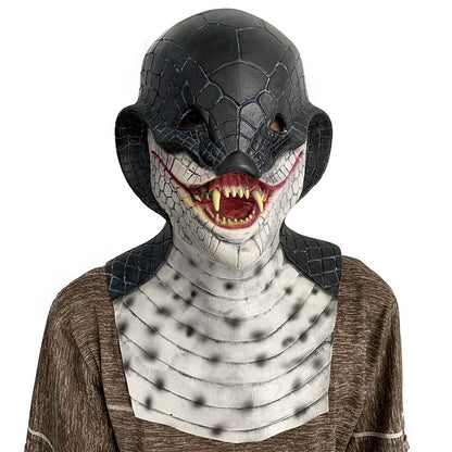 Realistic Basilisk Reptile Mask Full Face Latex Horror Costume for Adults