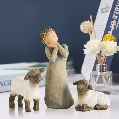Manger Set Ornament Religious Nativity Six-Piece Ornament Resin Crafts