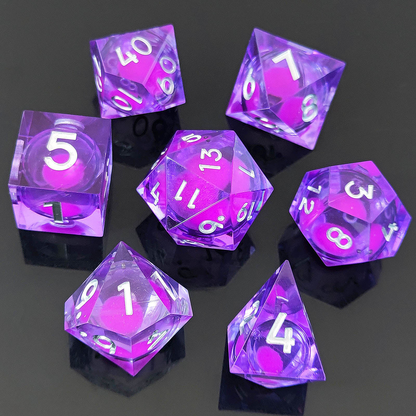 Resin Sand Flow Dice Liquid Core DND DungeonsDragons TRPG Board Game Dice Set Roleplaying Cthulhu - SkyeDragon Gifts