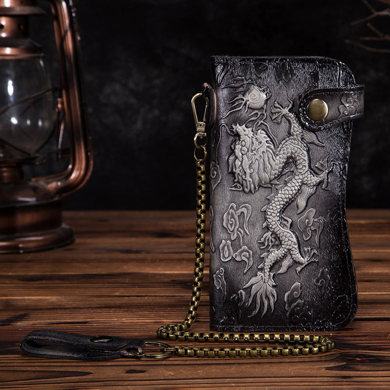 Genuine Leather Dragon-Tiger Wallet - SkyeDragon Gifts