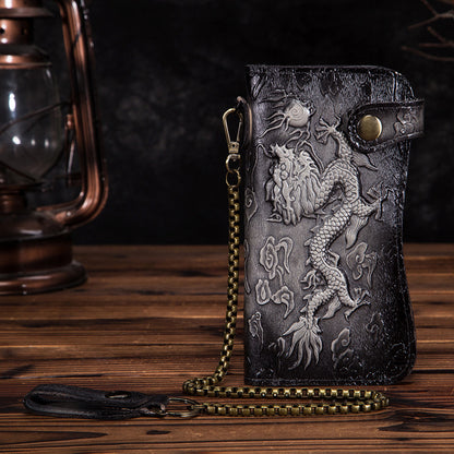 Genuine Leather Dragon-Tiger Wallet - SkyeDragon Gifts