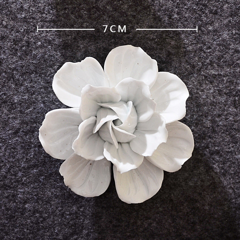 Ceramic 3D Wall Flowers - Hand-Painted Peony, Rose & Camellia Wall Decor for Wedding & Gift - SkyeDragon Gifts