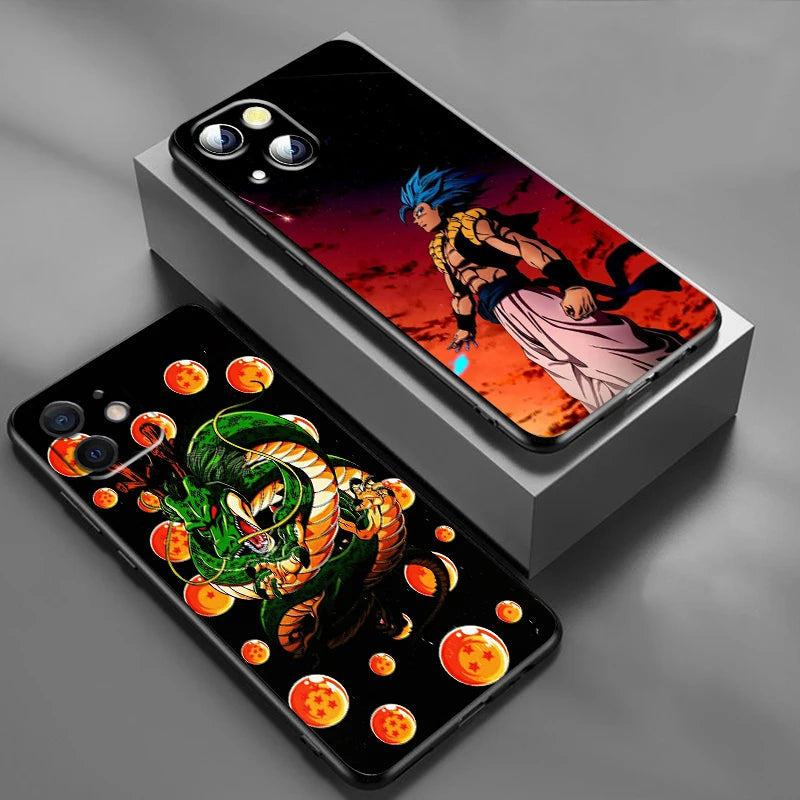 Japanese Art D-Dragon Ball Z For Apple iPhone 15 14 13 12 Pro Max Mini 11 Pro XS Max X XR 6 7 8 Plus SE 2020 Black Phone Case - SkyeDragon Gifts