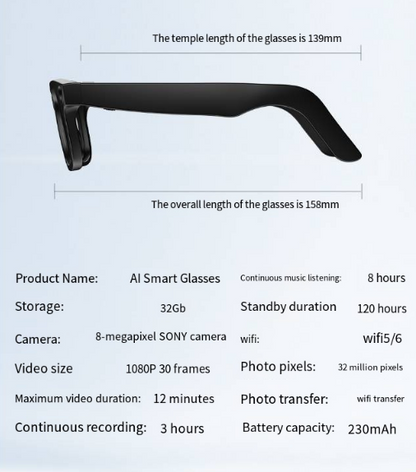 AI Camera Smart Glasses - SkyeDragon Gifts