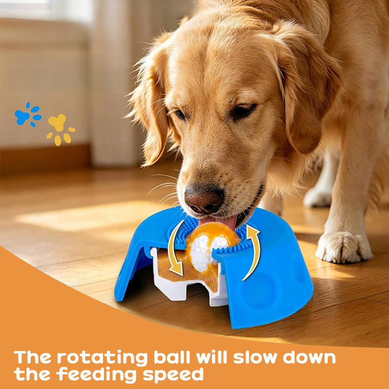 Silicone Dog Lick Bowl Slow Feeder w/ Rolling Ball, Anti-Choking & Non-Slip - SkyeDragon Gifts
