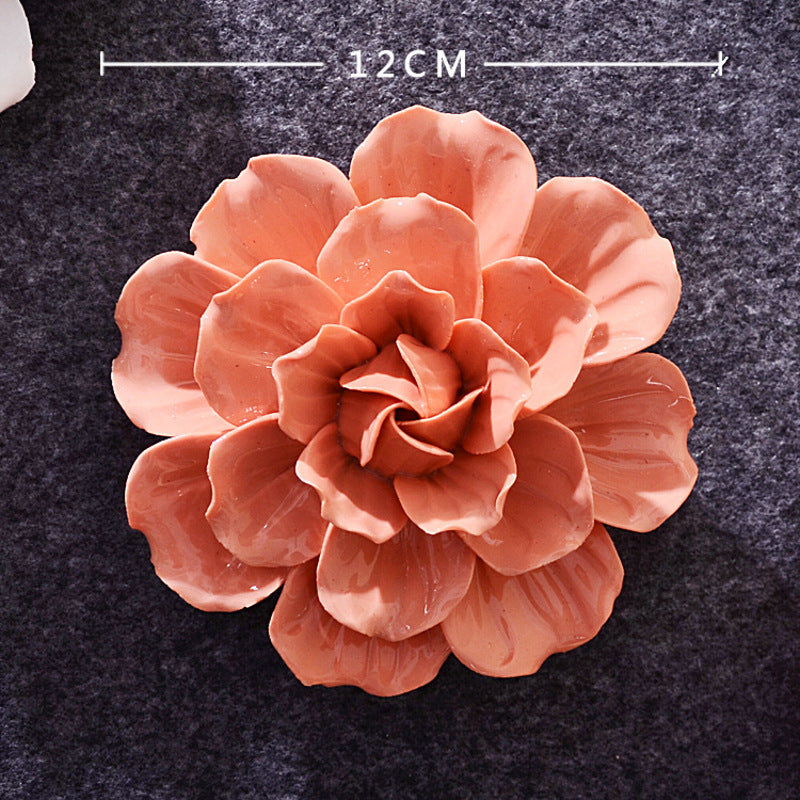 Ceramic 3D Wall Flowers - Hand-Painted Peony, Rose & Camellia Wall Decor for Wedding & Gift - SkyeDragon Gifts