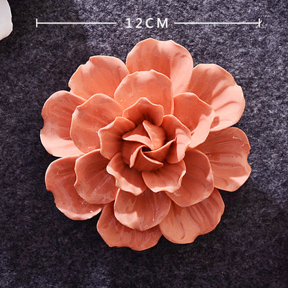 Ceramic 3D Wall Flowers - Hand-Painted Peony, Rose & Camellia Wall Decor for Wedding & Gift - SkyeDragon Gifts