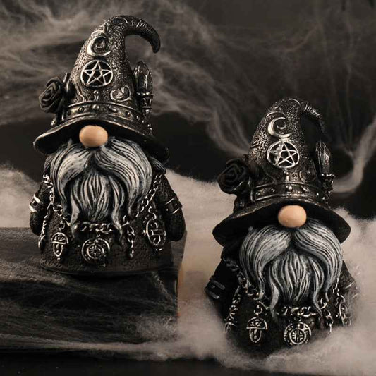 Gothic Wizard Dwarf Resin Figurine Halloween Dark Decor Desk Ornament