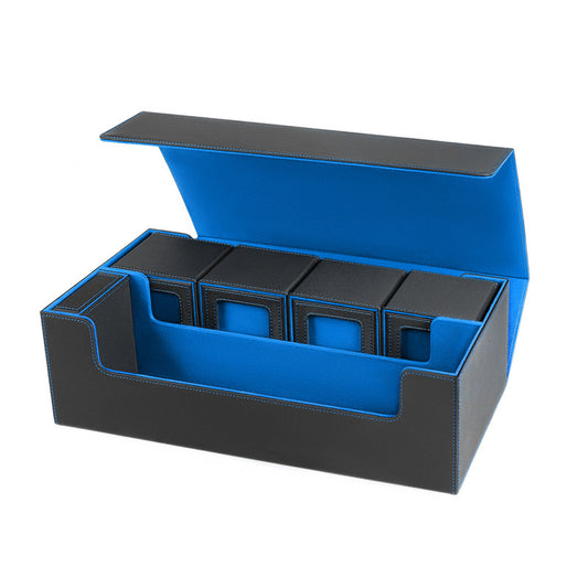 PU Leather Trading Cards Storage Box, holds 600+ cards, for Magic Game Cards, with magnetic closure and for commander decks - SkyeDragon Gifts