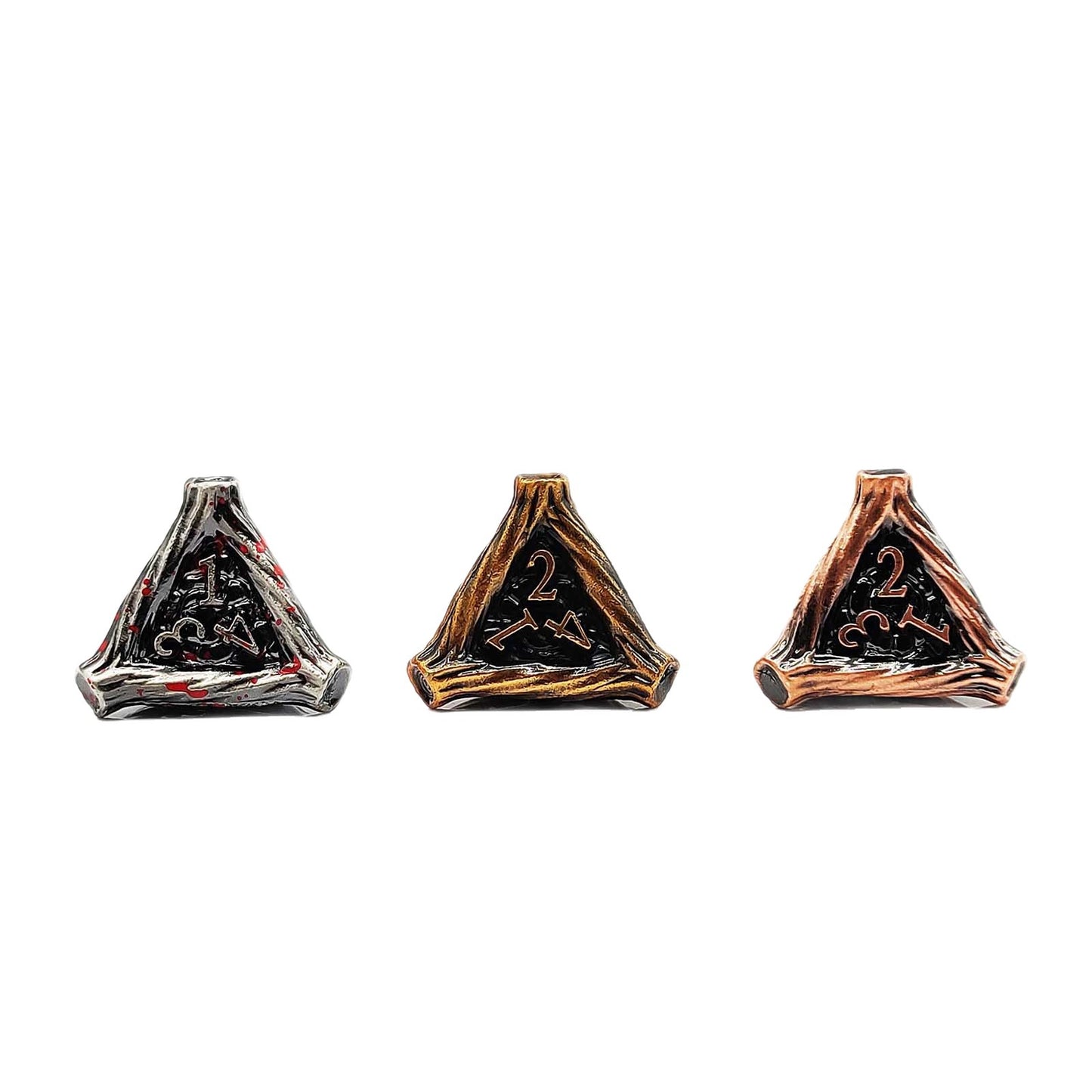 Solid Metal and Wood DND Dice TRPG Cthulhu Set Polyhedral Dungeons &amp; Dragons COC Tabletop Role-Playing Game - SkyeDragon Gifts