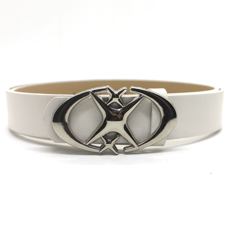 Original Design Double Crescent Moon Cross Star Buckle Belt - SkyeDragon Gifts