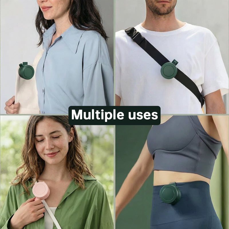Outdoor Clip-On Fan for Camping & Fishing – Portable Bladeless Neck Fan, USB Rechargeable Belt Fan for Hiking & Travel - SkyeDragon Gifts
