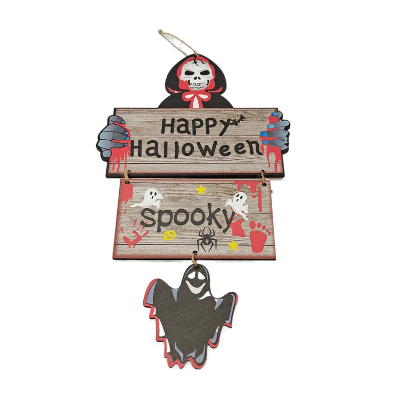 Halloween Wooden Crafts Pumpkin Tree Hanging Decorative Outdoor Garden Card Terrible - SkyeDragon Gifts