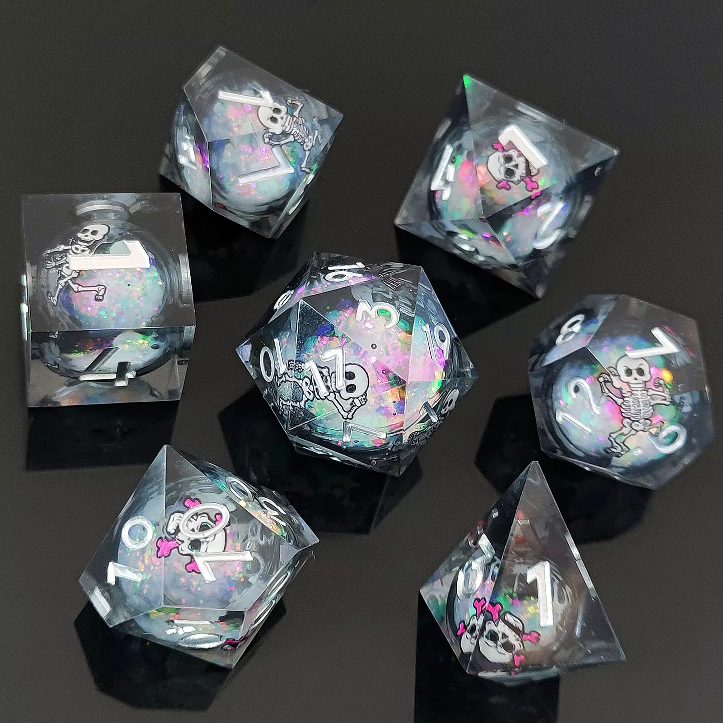 Resin Sand Flow Dice Liquid Core DND DungeonsDragons TRPG Board Game Dice Set Roleplaying Cthulhu - SkyeDragon Gifts