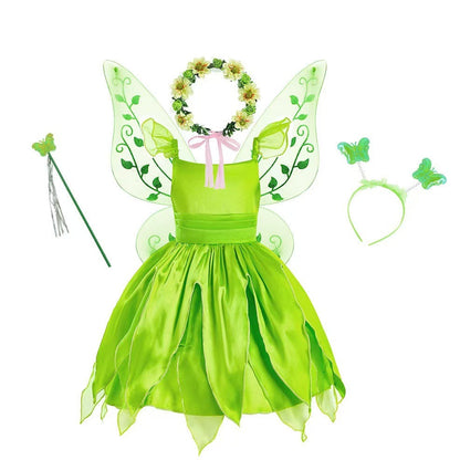 Children's Day Tinker Bell Fairy Princess Dress for Kids Party Cosplay Dance Performance Costume