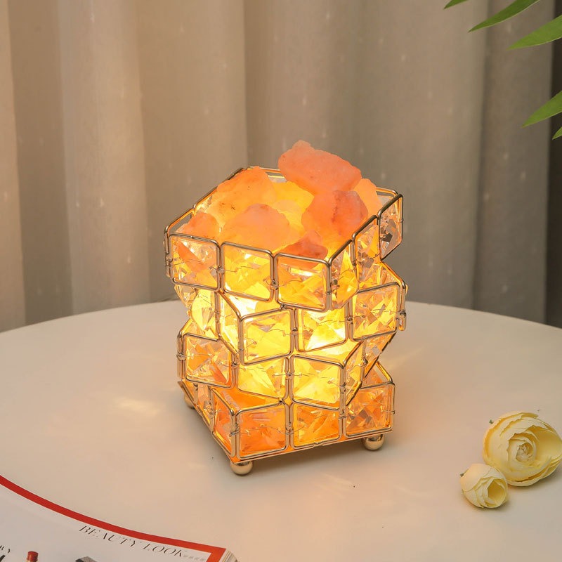 USB Crystal Table Lamp Three Color Dimming Magic Cube Stone Romantic Atmosphere Lights Bedroom Bedside Night Light For Home Room - SkyeDragon Gifts