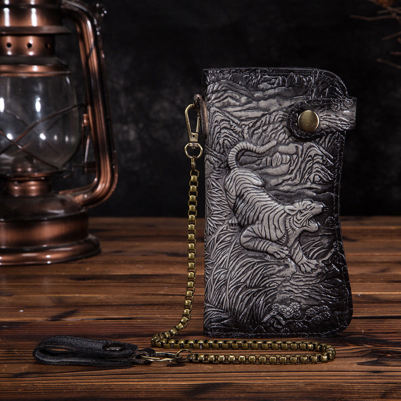 Genuine Leather Dragon-Tiger Wallet - SkyeDragon Gifts