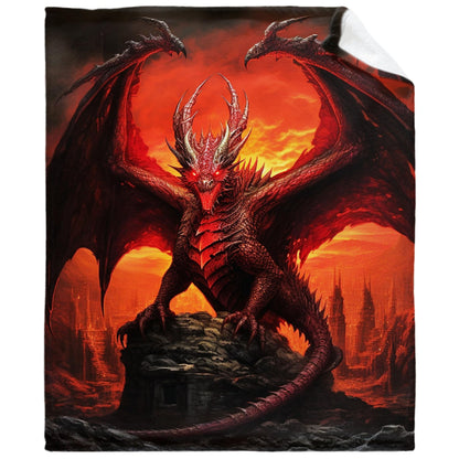 Crimson Dragon Cozy Throw - SkyeDragon Gifts