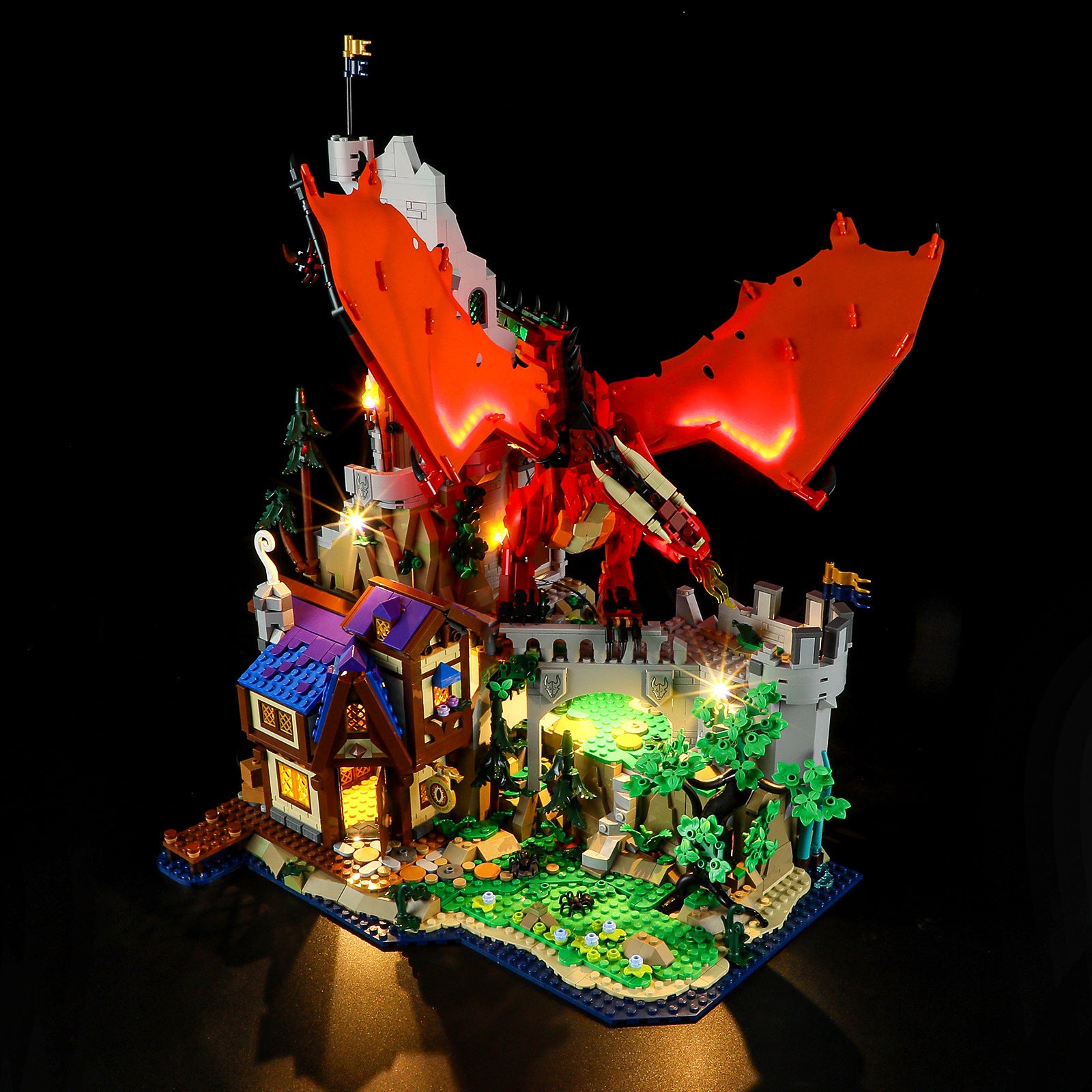 21348 Dragon and Dungeon Red Dragon Legend LED Lighting Building Blocks Toys Decorative Lights Gift - SkyeDragon Gifts