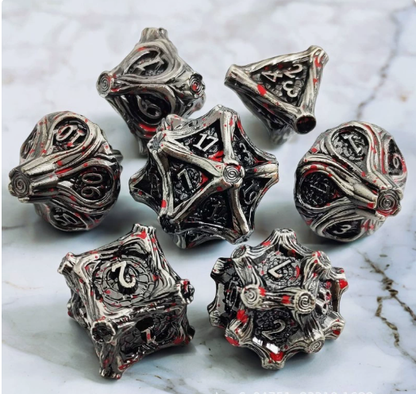 Solid Metal and Wood DND Dice TRPG Cthulhu Set Polyhedral Dungeons &amp; Dragons COC Tabletop Role-Playing Game - SkyeDragon Gifts