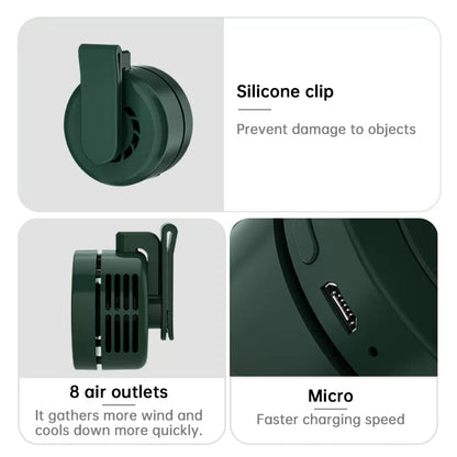 Outdoor Clip-On Fan for Camping & Fishing – Portable Bladeless Neck Fan, USB Rechargeable Belt Fan for Hiking & Travel - SkyeDragon Gifts