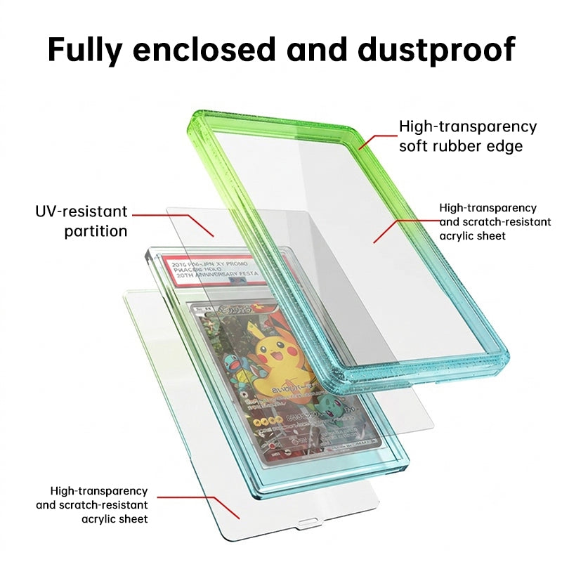 Glitter Gradient PSA Card Protector, Silicone Cover for PSA 35/10 Slabs, Sparkle TPU Sleeve for Pokemon & Sports Trading Cards - SkyeDragon Gifts