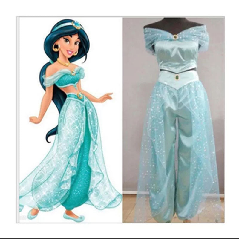 Aladdin Princess Jasmine Adult Cosplay Costume Fantasy Role Play Dress - SkyeDragon Gifts