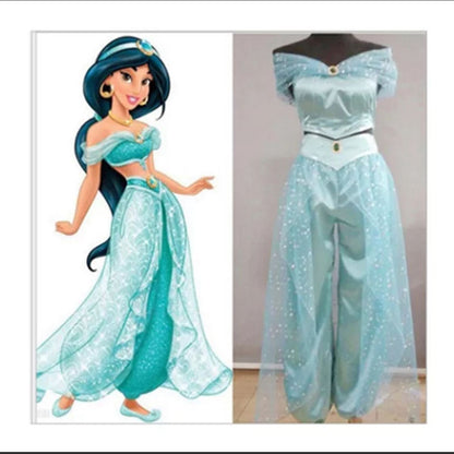 Aladdin Princess Jasmine Adult Cosplay Costume Fantasy Role Play Dress - SkyeDragon Gifts
