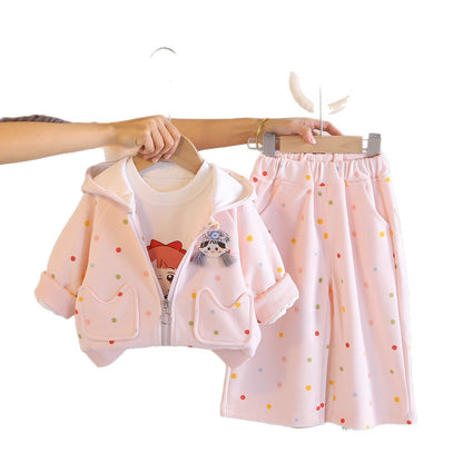 Hooded long sleeved three piece set for baby girls' clothing - SkyeDragon Gifts