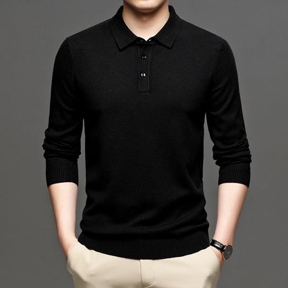 Men's Lapel Knit Pullover Sweater - SkyeDragon Gifts